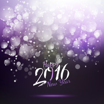 Calligraphy new 2016 year purple color card
