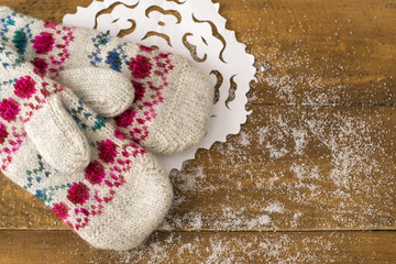 knitted mittens