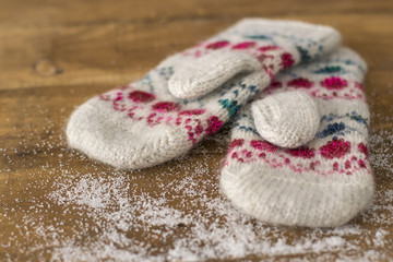 knitted mittens