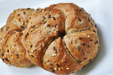 Bun. Whole grain bread. Kaiserbrötchen