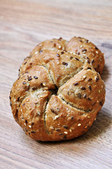 Bun. Whole grain bread. Kaiserbrötchen