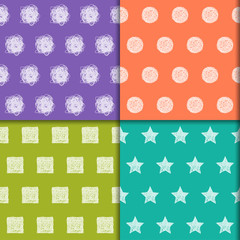 Fototapeta premium Doodle hand drawn seamless pattern collection. 
