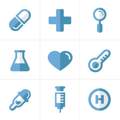 Flat icon Medical Icons Set, Vector Design