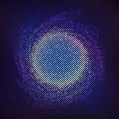 Abstract mosaic with black and purple circle