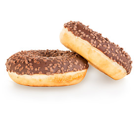 Donuts isolated close-up on a white background
