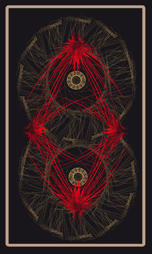 Tarot cards - back design, Gates of hell