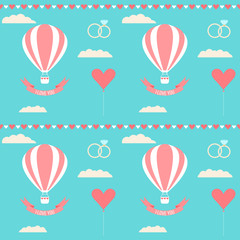 bright wedding collection with bride, groom silhouette and romantic decorative elements