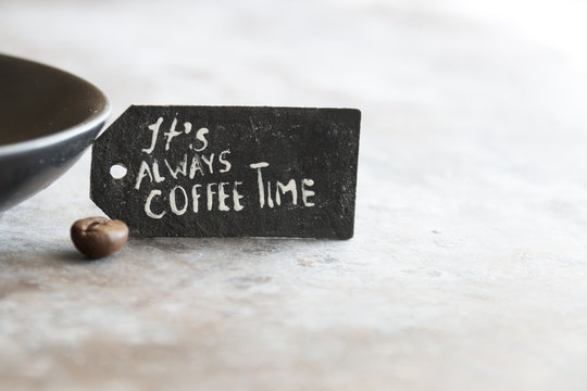 Fototapeta hand lettering "it always coffee time"