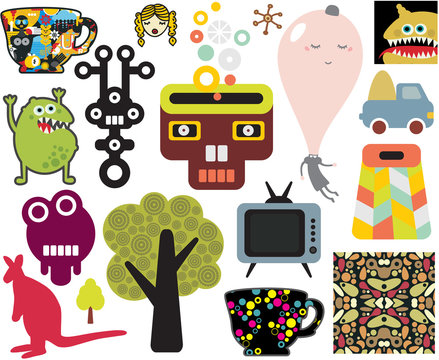 Mix of different vector images. vol.63