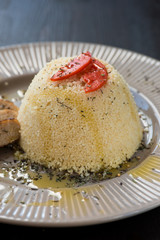 Delicious homemade vegetarian couscous made with bell pepper, to