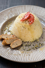 Delicious homemade vegetarian couscous made with bell pepper, to