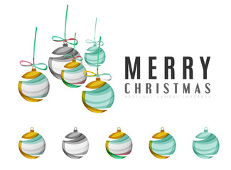 Set of abstract Christmas ball icons, business logo concepts
