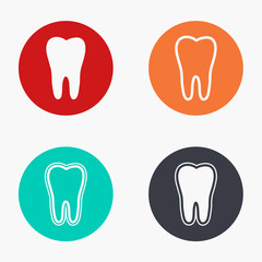 Vector modern tooth colorful icons set