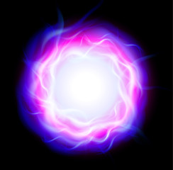 Abstract background with burning ring and blue flames