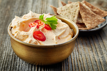 cream cheese with chili and tomato, dip sauce