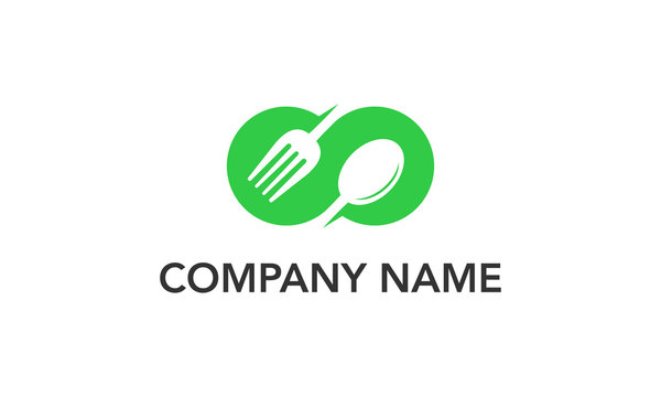 infinity food logo design concept