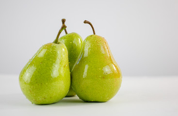 set of pears  on a white background