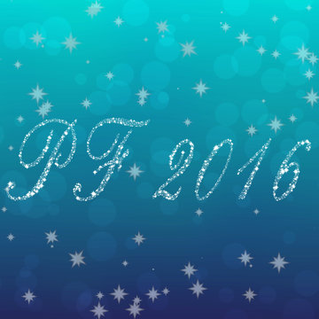 Happy New Year 2016 made of snowflakes