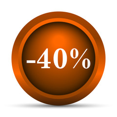40 percent discount icon