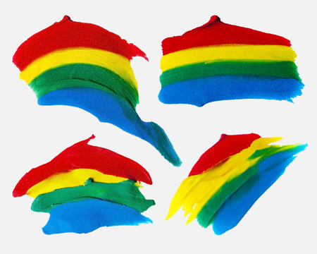 Set of plasticine rainbows