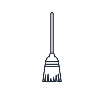 Broom Vector Outline Icon