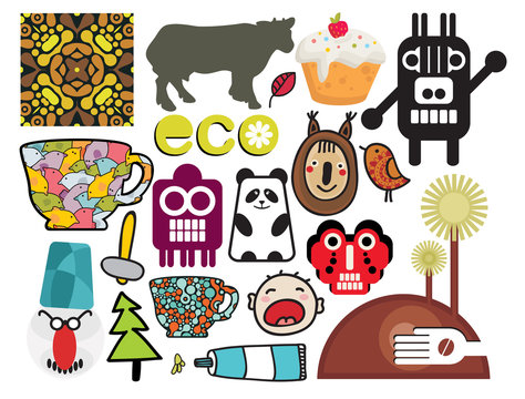 Mix of different vector images. vol.56