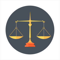 Law, balance theme, flat style, colorful, vector icon