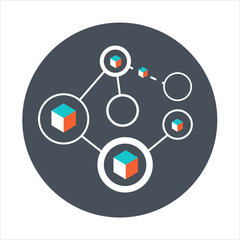 Network theme, flat style, colorful, vector icon for info graphi