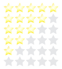 Vector star rating with gold stars