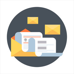 Business news, email theme, flat style, colorful, vector icon fo