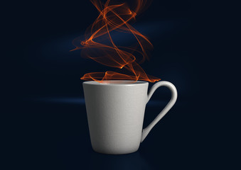 Steaming Digital Coffee Cup