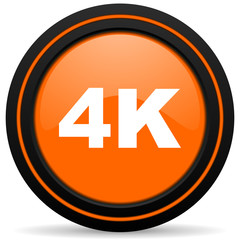 4k orange glossy web icon on white background