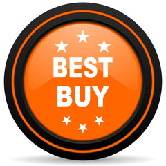 best buy orange glossy web icon on white background