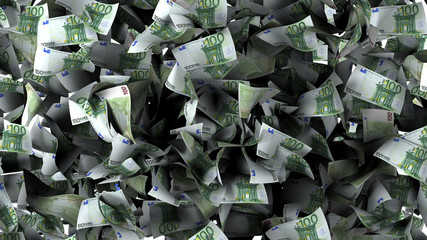 Pile of euro banknotes as seamless background for financial and economy themes