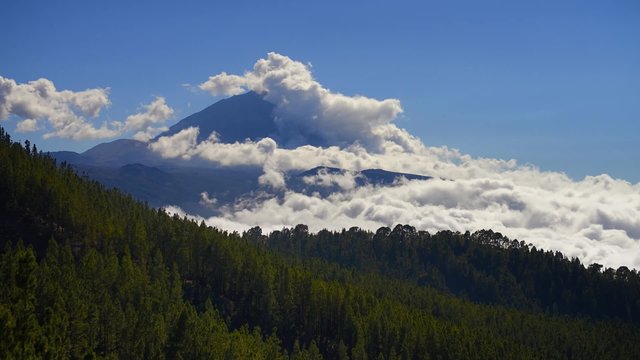 sea of clouds tenerife, time lapse of sunset in tenerife, el teide