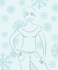 abstract winter girl portrait