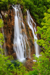 Fototapeta na wymiar Waterfalls in Plitvice National Park