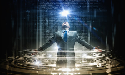 Man standing in light