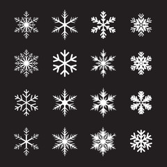 Set of white snowflakes