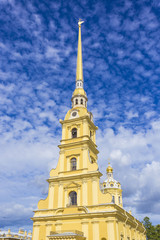 Fototapeta na wymiar The Peter and Paul cathedral in Peter and Paul fortress.St. Pete