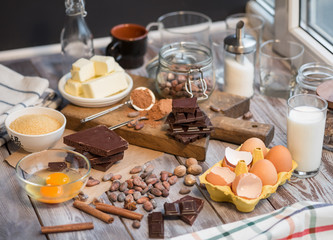 ingredients for the chocolate cake