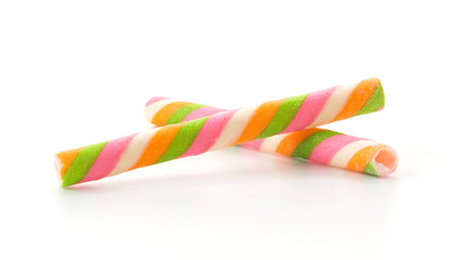 rainbow wafer stick on white