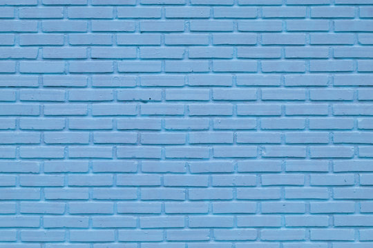 Blue brick wall texture in horizontal view