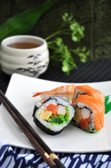 japanese food with tea cup