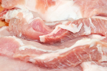 Obraz premium Raw pork meat sliced on steak portion