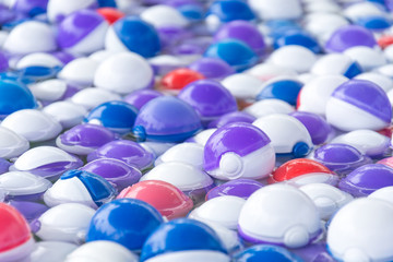 plastic ball on water