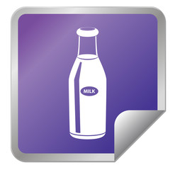 Milk bottle sticker vector icon image