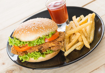 crispy chicken burger