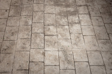 Pattern of small brick block on walkway