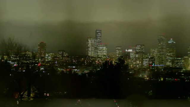 City Night View, Seattle, Washington 